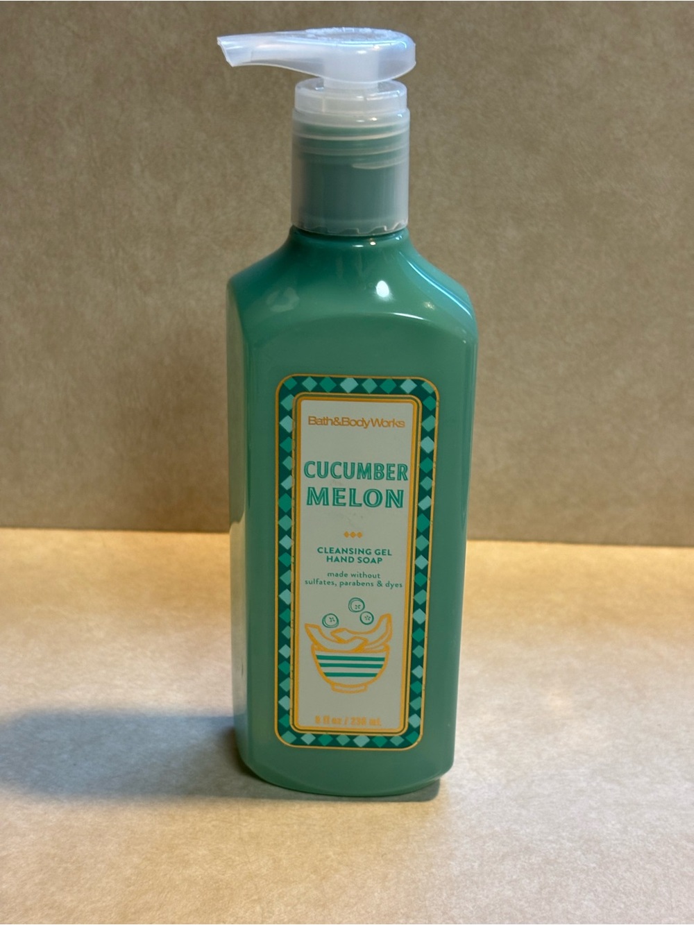 New Bath & Body Works 8oz Cucumber Melon Gel Hand Soap - Teal Green